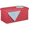Relaxdays Panca con Contenitore, Effetto finta pelle, Imbottita, Corridoio, Camera da Letto, HLP 38x76,5x38,5 cm, Rosso, 1 pz