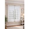 GBiancheria Tenda Pizzo Bianca Alexia con Asole Passabastone, Tendina Ricamata Trasparente Elegante per Cucina Soggiorno Camera da Letto, Bordo Smerlato, Coppia o Pannello, Varie Misure (60x150 cm - 2 Pannelli)