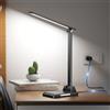 Ylatoial Lampada da Scrivania, Lampada da Tavolo, 5 Modalità di Luce x 10 Livelli di Luminosità, USB Lampada Scrivania, Timer 30/60min Lampada Led da Tavolo, Nero
