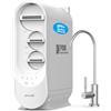 Frizzlife PX500-A Sistema di filtraggio dell'acqua ad osmosi inversa, alcalino e rimineralizzato, senza serbatoio, filtro RO da 500 GPD, rapporto di scarico 1:1,5, rubinetto in nichel spazzolato