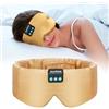 Joythink Cuffie per dormire Bluetooth Maschera per dormire Fascia di seta Auricolari Maschera per dormire sul lato Blackout Morbido Sonno Auricolari Bambini Bambini Musica Eye Cover Champagne Oro