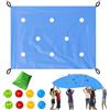 Generico Gioco Team Building Con Telo Forato,Set Attività Divertenti Con Palla Cava - Kit Giochi Team Building Aziendale - per Feste all'Aperto, Programmi Scolastici e Riunioni in Giardino con la Famiglia