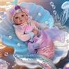 BABESIDE Bambola Bambino Sirena 38 cm, Morbida Bambola con Coda Marina e Accessori, Giocattolo Fantastico per Bambine dai 3 Anni, Idea Regalo Natale e Compleanno