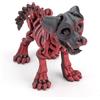 Gosknor Cane Stampato in 3D, Scheletro di Cane Stampato in 3D PLA Animali Stampati in 3D Staccabili Flessibili Animali Fidget per la Decorazione Dell'Ufficio Domestico (Rosso, Nero)
