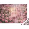 RMMERPCVREFE Pink Castle Puzzle 1000 Pezzi Carta per Adulti Rose Garden Gioco di Puzzle 1000 Pezzi Relax Decorazione Casa Regalo 38x26cm/1000pcs