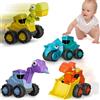 AIVIAI Press and Go Car Toys Push Go Attrito Veicolo Giocattoli 18-36 Mesi Dinosauro Costruzione Auto Set per 2-6 Anni Bambini Ragazzi Ragazze Bambini, Dino Racing Brithday Regalo Bomboniere Giocattolo