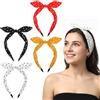 Classicseali 4 fasce per capelli Rockabilly, fascia per capelli a pois, larga fascia per capelli in tessuto per gli anni '50 anni '90, accessori per abbigliamento, antiscivolo, vintage, con fiocco e