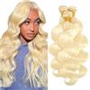 Shoaiye Human Hair Bundles Body Wave Capelli Veri Tessitura Unprocessed Remy Machine Weave Extensions Double Weft Color #613 Blonde 14 16 18 Inch