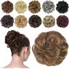 FESHFEN Chignon Finto per Capelli, Coda Chignon Capelli Extension Finti con Elastico Sintetica Ondulato Naturale Posticci per Capelli per Donne, 42g Misto Caramello
