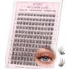 EMEDA Ciuffi di Ciglia 14mm | Extension a Ciuffi Marrone Scuro| Effetto Naturale | Con Banda Trasparente Sottile 14 mm Natural Cluster Lashes
