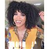 Romface Curly Human Hair Wig Glueless Wigs 180% Density Parrucca Donna Capelli Veri Umani Seta 12 Inch Human Hair Wig Kinky Curly Parrucca Per le Donne Facile da Indossare Senza Colla