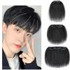 YUHANXINHESHE Frangia for capelli da 10 cm for uomo con clip in capelli veri, frangia for coprire la fronte alta, frangia for capelli umani, estensione for volume Facile installazione e rimozione(Brown black,6 cm)