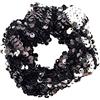 SYSUII 5 elastici per capelli con paillette, alla moda, con brillantini, per capelli, per bambini, donne, ragazze, colore nero e argento