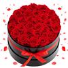 VEVOR Fiori Secchi Ornamentali 27 Rose Stabilizzate in Scatola Bouquet di Fiori Eterni Immortali, Rosa Eterna Vera, Ampia Gamma di Utilizzi Anniversario, San Valentino, Natale, Rosso