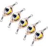 Phefop Esche da Pesca a LED, Anelli Rotanti Doppi in Acrilico Esca Illuminata 5 Pezzi 4x1,5 Cm Auto On off Design Fish Eye per Pesca a Traina in Acqua Dolce e Acqua Salata (Set da Pezzi Doppia