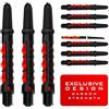 Harrows Set di 3 freccette in carbonio ST, 9 aste in totale per freccette, medie, corte e medie, resistenti in carbonio composito, colore rosso medio