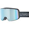 Uvex pyrit FM - maschera da sci per adulti - categoria di filtro 2 - campo visivo ampliato, privo di appannamenti - black matt dl/saphir-cleS2 - one size