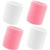 MERVYNGLYNNHUNTER 4 Fasce di sudore assorbenti da polso, Polsino Sportivo, Polsini Palestra, per donne, uomini, bambini, fasce di sudore per il fitness, per tennis, pallamano e corsa, fasce di saldatura, rosa bianco