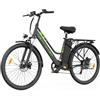 ZAZAWORK Bici Elettrica Urbana 250W | Batteria 36V 15Ah, Autonomia fino a 120km, Cambio 7 Velocità, Freni a Disco, Display LED, Telaio in Acciaio per Altezze 165-195 cm (bianco)