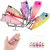 OriGlam 5pcs Pesca esche galleggianti esche Popper, esche dure artificiali esche esche da pesca Popper realizzabili per Pike Bass Perch
