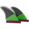 Generico Pinne caudali Doppie for tavola da Surf con Struttura a Nido d'Ape Design a Strisce Verdi