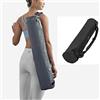Dusenly Borsa da trasporto portatile impermeabile per tappetino da yoga, durevole e impermeabile, in tela Oxford, per fitness, pilates, borsa a tracolla (nero)