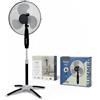 EMPOTEC 5926204 Ventilatore a Piantana 50W con 3 Velocità Oscillazione Regolabile Testa Inclinabile h150 cm Camera Da Letto Cucina Terrazzo Giardino