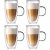 orion group 4 bicchieri termici da caffè | a doppia parete, 430 ml