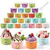XIMEY Coppette Gelato Usa e Getta, 60/100 pezzi Ciotole per Gelati Dolci, 180ML Ciotole di Carta in Carta Monouso, Carta Coppette per Dessert, Yogurt, Frutta, Feste di Compleanno e Picnic (100, A)