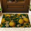 Generic Zerbino floreale con limoni, zerbino giallo agrumato per ingresso esterno e interno, decorazione rustica, tappeto ecologico, antiscivolo e antipolvere, facile da pulire, 73 x 43 cm
