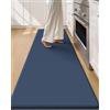 COLOR&GEOMETRY 10mm Tappeto da Cucina Antifatica-Runner più largo antiscivolo 60x240cm, Impermeabile e Antiolio, Imbottitura Morbida in Memory Foam, Ideale per Zona Lavello, Piano Cottura, Blu