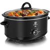SUPERLEX Slow Cooker - Pentola elettrica da 6,5 l, con pentola in ceramica e coperchio in vetro, funzione di mantenimento al caldo, 200 W, per feste di famiglia, zuppe, stufati, piatti di carne