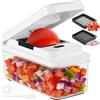 Vihoom Affetta Verdure, Taglia Verdure Manuale per Taglio Rapidamente e Uniformemente Dei Cubetti, Tagliaverdure con 2 Lame Intercambiabili per Pomodori, Carota, Patata e Cetriolo