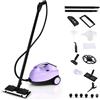 SOARS Pulitore a Vapore Portatile 2000W, Pressione del Vapore: 4 Bar, Massimo 108℃, Preriscaldamento: 5-6 Min, Serbatoio dell'Acqua: 1,5L, con 19 Accessori, per Divano, Pavimento, Finestra (Viola)