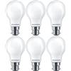 SYLVANIA GLS - Lampadina LED satinata, dimmerabile, B22, 7 W, 806 lumen, bianco caldo, 2700 K, confezione da 6