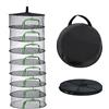 Relaxdays Rete di Essiccazione Pieghevole 8 Livelli per Erbe, Frutta, Verdura, essiccatore Appeso, Verde/Nero 160x60x60