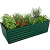 Relaxdays RelaxRelaxdays Aiuola rialzata metallo zincato, fiori, piante e ortaggi, HxLxP: 60x200x100 cm, rettangolare, verde