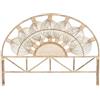 DRW Testiera per letto 135-140-150-160 cm in rattan naturale mezzaluna con gambe 178x4x127 cm