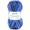 Gründl Grundl 2614-23 - Gomitolo di Filato Filzwolle, 50 g, Colore: Blu/Antracite Multicolore