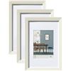walther design Fiorito EF318W3 - Cornice portafoto in legno, 13 x 18 cm, confezione da 3, bianco