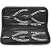 The Beadsmith Zebra Print Tool Kit - 6 Pezzi: Catena, Tondo, e curvato Catena Naso w/Side Cutter, pinzette e alesatore con Custodia con Cerniera, 12,7 cm ciascuno