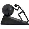 Briskfeel Amperer Briskfeel Statua in ferro a forma di uomo con sfera, scultura in metallo, per la casa e l'ufficio (B2 forte)