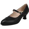 Bviennic Donna Louis Heel Mary Jane Almond Toe Tacco Medio Scarpe Fibbia Eleganti Quotidiana Scarpe E81650Pr Nero Numero 43 EU/45Cn