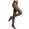 FALKE Collant da donna liscio seta 15 DEN W Ti trasparente tinta unita 1 pezzo, nero nero/argento 3103 Galaxy, M