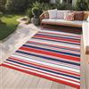 Garvee Tappeto Da Esterno in PP Intrecciato 320 Gsm - Reversibile, Impermeabile, Pieghevole e Leggero, Grande Tappeto Per Patio/Deck/Balcone/RV/Campeggio, Rosso/Blu Scuro/Bianco