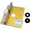 Generic Piastra per fresatrice per fresatura del legno, in alluminio, con recinzione posteriore e righello angolare, strumento di taglio multifunzionale per la lavorazione del legno