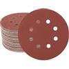 SUPBICCO Dischi abrasivi a 8 fori da 12,7 cm, 50 dischi di carta abrasiva rotondi a grana 600, cuscinetti in carta vetrata in ossido di alluminio per levigatrice orbitale casuale