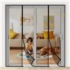 fowong VP Zanzariera magnetica per porta del balcone, 200 x 220 cm, per gatti sicuri, magneti più forti per porta scorrevole, due aperture, colore nero