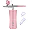 NGBFF Pistola a Spruzzo, Aerografo wireless con kit compressore Mini portatile senza fili Spray personale Pittura artistica Tatuaggio Torta Trucco Beautifu Moo Air per auto e casa fai da te(Pink)