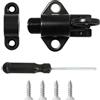 Rieoany Chiavistello a Molla Automatica con Cacciavite a Croce da 4,5 mm, Chiavistello per Porte e Finestre a Ritorno, in Lega di Alluminio con Viti, Nero